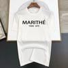 Luxury Brand MARITHE Letter Print Woman New T Shirt Men Tops Summer Short Sleeve Fashion T-shirt 100% Cotton Mans Tshirt