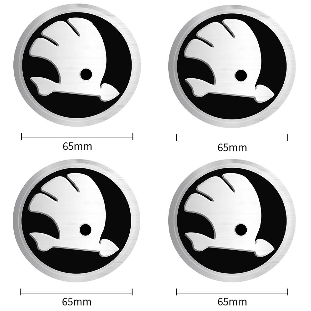 Car Sticker 2025 Hot 4Pcs 56/60/65/68MM Wheel Center Hub Caps Sticker Tire Rim Cover For Skoda Octavia A5 3 2 VRS Vision Kodiaq
