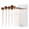 14Pcs Makeup Brush Set Premium Synthetic Powder Foundation Contour Blush Concealer Eye Shadow Blending Liner Light Grey T329