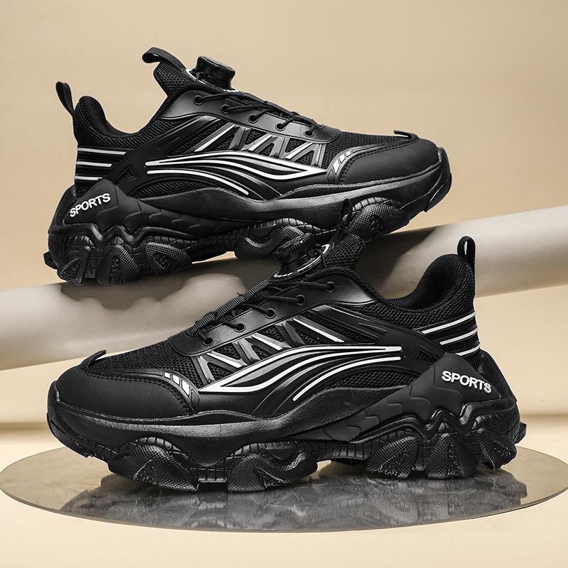 Мужская обувь 2024 осень мех поверхность из кожи вращающаяся пряжка кроссовки для папы платформа повседневная спортивная обувь молодежная модная трендовая обувь