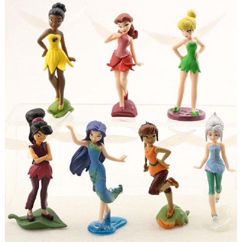 Очаровательный набор из 7 фигурок феи Динь-Динь Tinkerbell Для детей С подставками