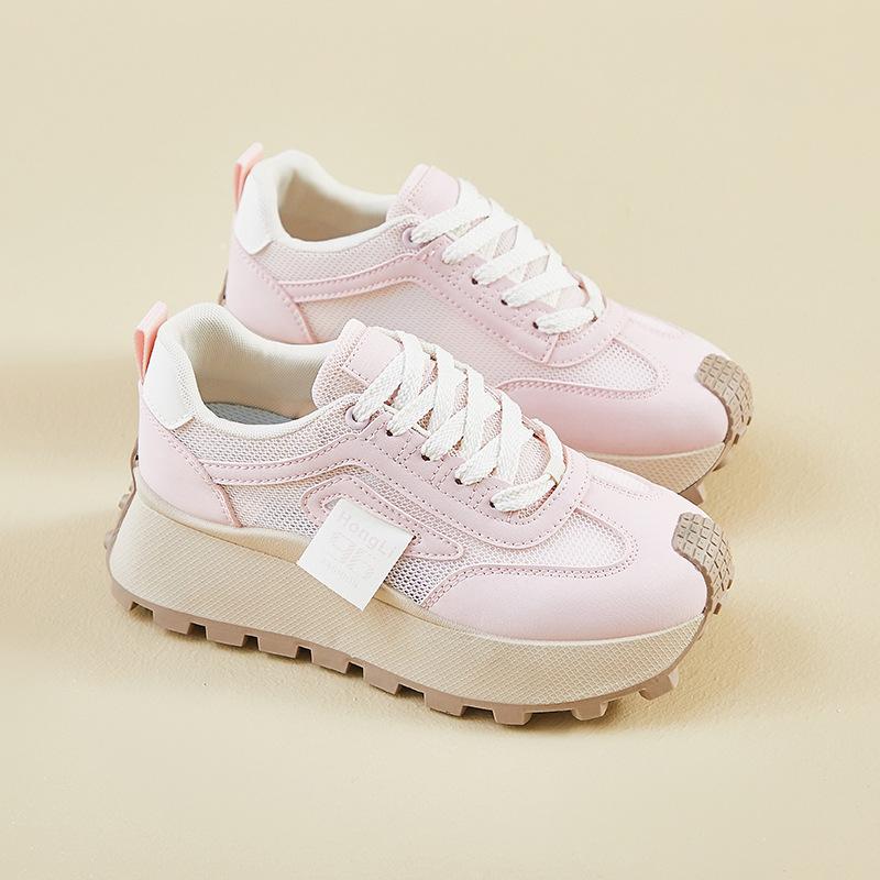 Дышащие женские кроссовки Dad Sneakers на толстой платформе, кроссовки для бега со шнуровкой, удобные женские кроссовки для занятий теннисом