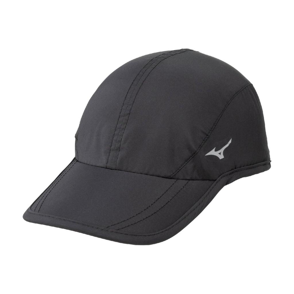Mizuno J2MW1010 Night Running Cap with Reflective Size L Water-Repellent Finish, Unisex, Black,