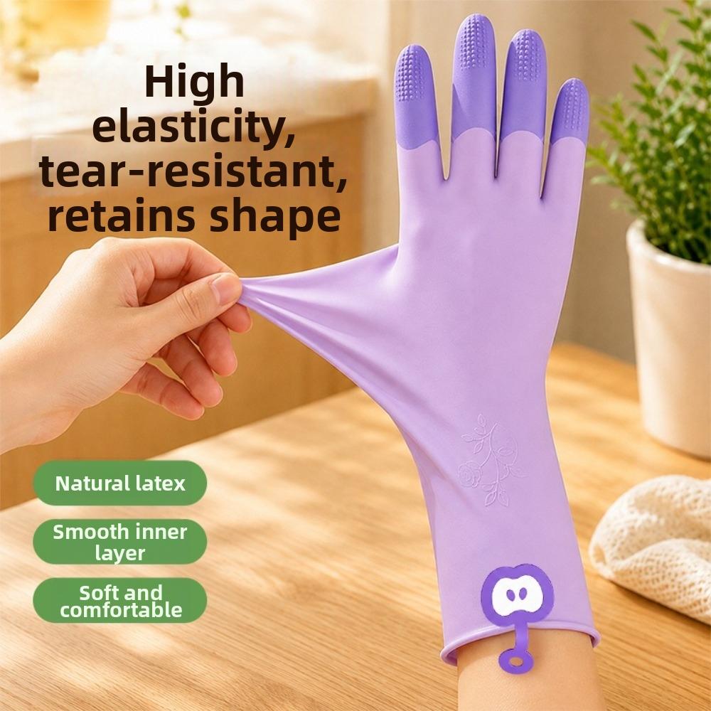 Waterproof Dishwashing Gloves Non-Slip Cleaning Gloves Reusable Latex Gloves Kitchen