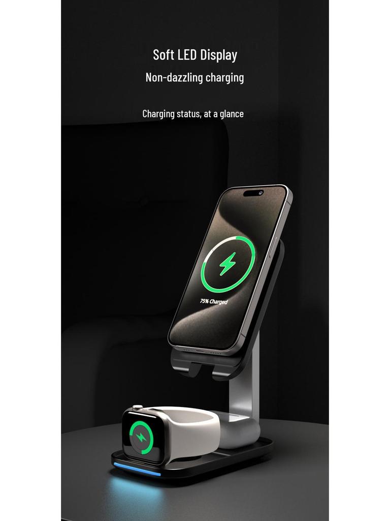 Foldable Magnetic 3-in-1 Wireless Charger for Apple Devices