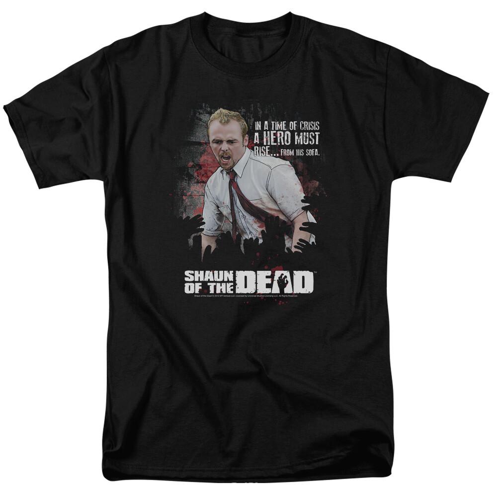 26 Shaun of the Dead Hero Must Rise T Shirt Mens Licensed Movie Tee Black Unisex T-Shirt
