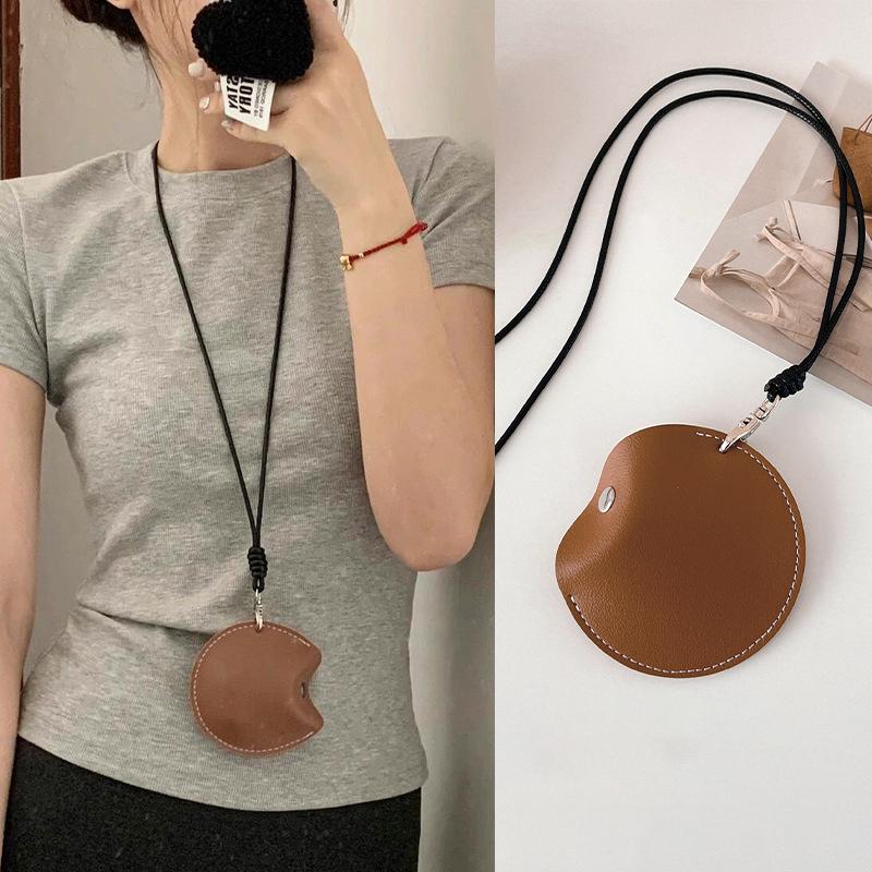 Сумка для хранения очков, подвеска, унисекс, кожаный чехол, солнцезащитные очки, брелок, цепочка, портативная, цветная сумка для чтения, ожерелье