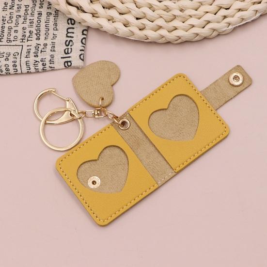 Family Photo Keychain Mini Album Faux Leather Personalized Picture Holder Retro Style Card Holder Key Ring