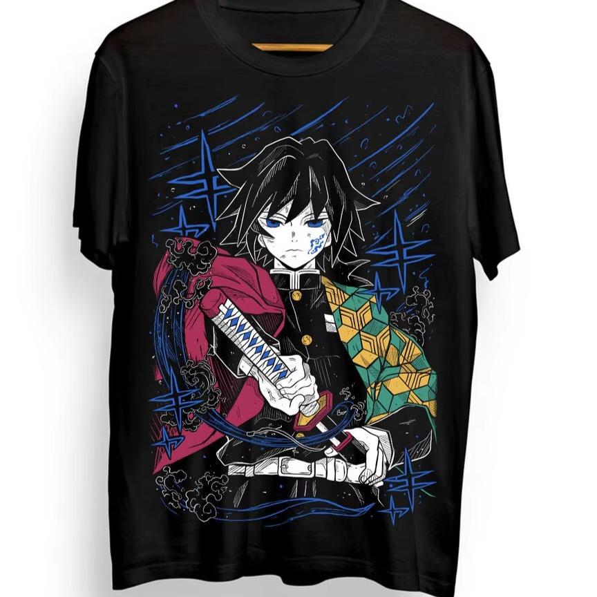 2026 Summer Hot Sale Giyu Tomioka Demon Slayer Kimetsu No Yaiba Anime T-shirt Unisex Fashion Trendy Print Crew Neck Casual T Shirt