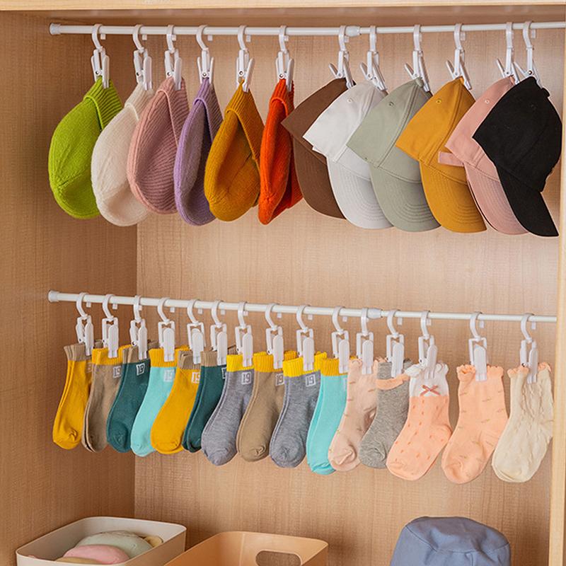 10 шт. вращающиеся прищепки зажимы подвесные прищепки крючки бельевые вращающиеся прищепки для шляп зажимы для домашнего хранения вешалки