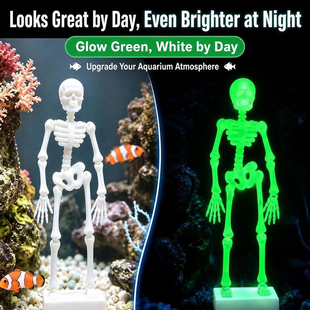 Luminous Dancing Skeleton Bubbler Bubble Activated Skeleton Air Stone Aquarium Landscaping