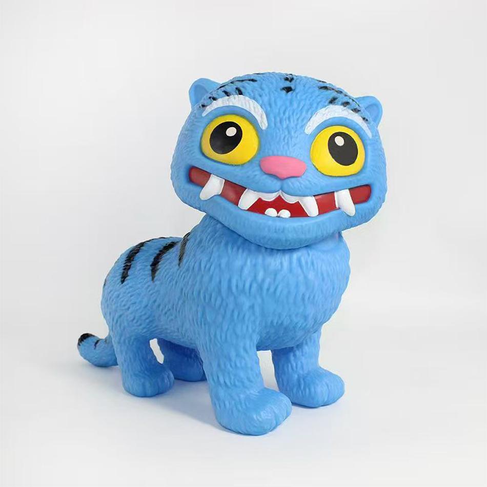 Anime Kpop Demon Slayer Cute Blue Vinyl Tiger Toy Doll Fan Birthday Christmas Gift