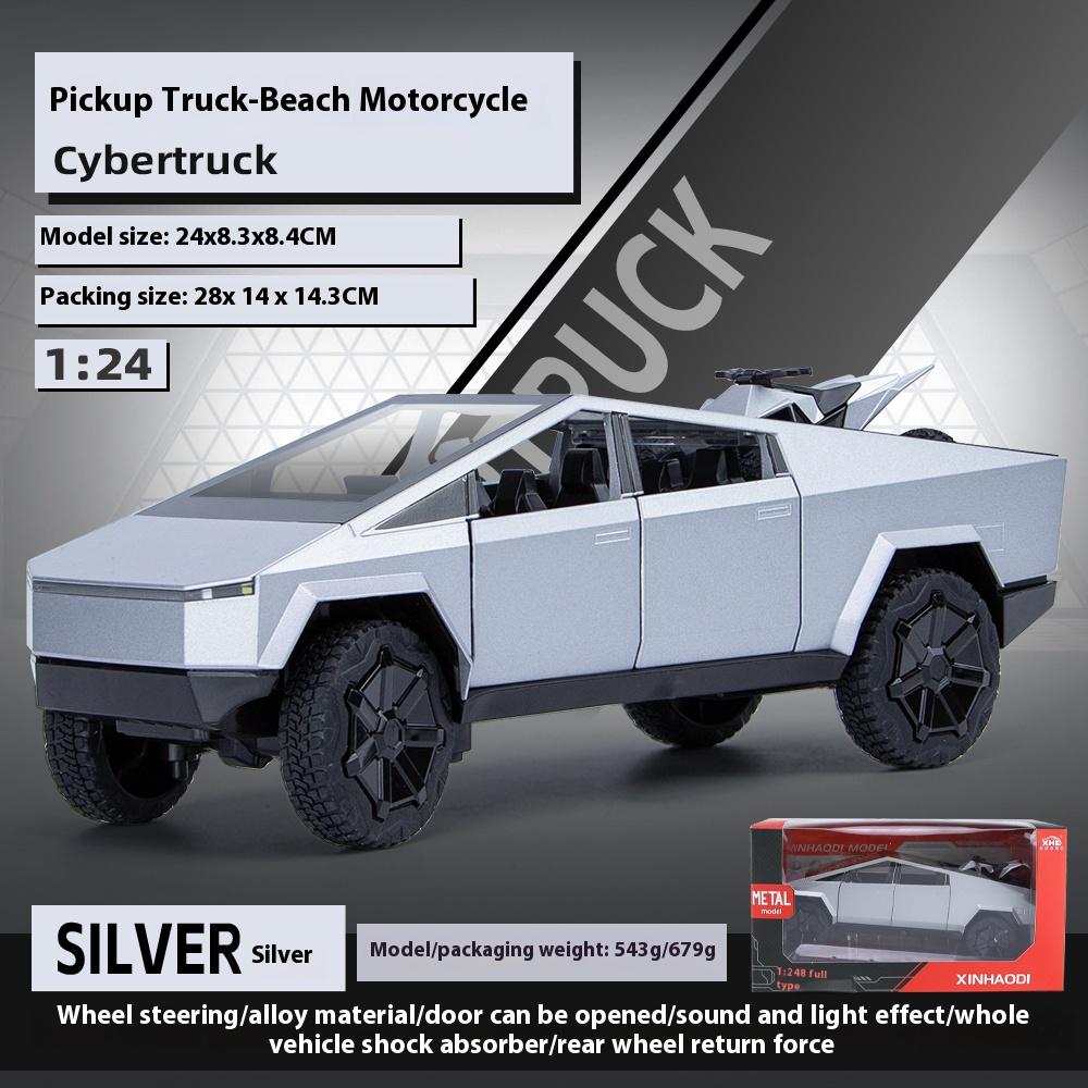 1/24 Tesla Cybertruck Пикап Сплав Модель Автомобиля Литье под Давлением Металлическая Игрушка Внедорожники Модель Автомобиля Симуляция Звука и Света Детские Игрушки Подарок