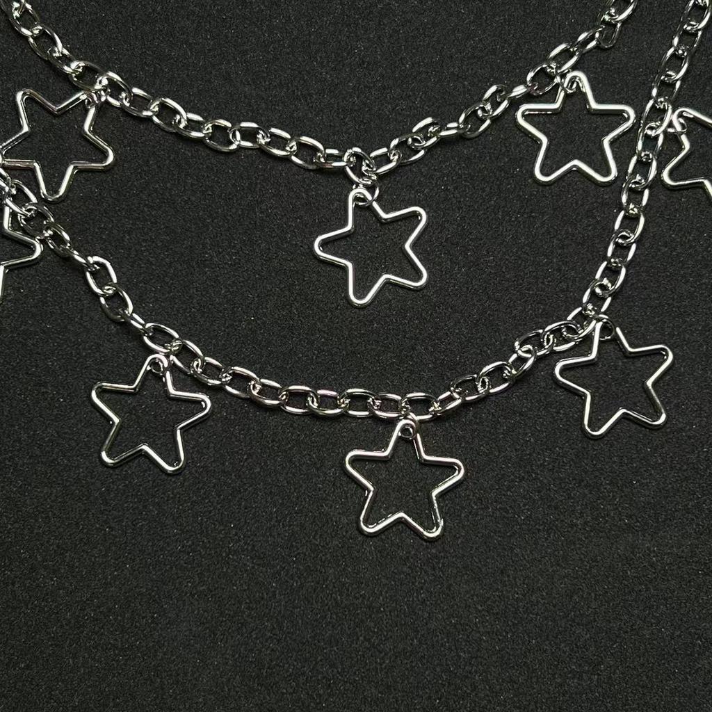 Панк Стиль Полая Звезда Кисточка Металлическая Цепь для Джинсов