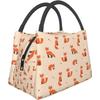 Винтажная симпатичная маленькая сумка для ланча Red Fox, термосумка для женщин, многоразовый изолированный контейнер для ланча, работа, путешествия, Pinic