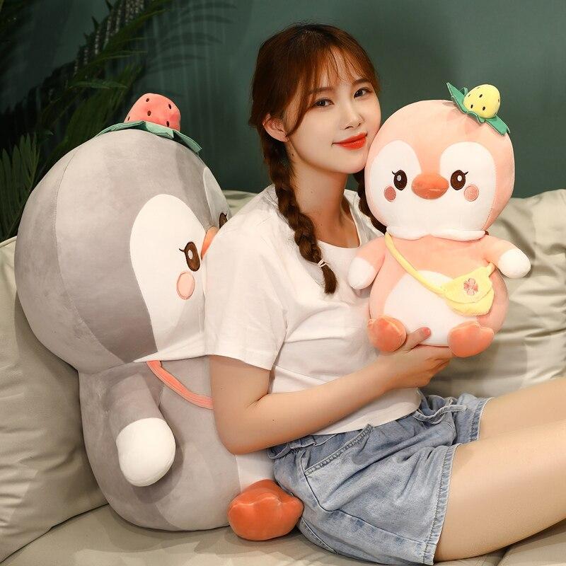 Cartoon Penguin with Cases Plush Toy Lovely Soft Animal Penguin Pillow Stuffed for Children Kids Birthday Gifts