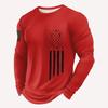 Весенне-осенняя мужская футболка с длинным рукавом с 3D цифровой печатью в виде американского флага, модная для ношения на открытом воздухе, удобная из полиэфирного волокна