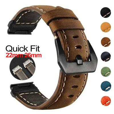 Ремешок Quickfit 26 мм 22 мм для Garmin Epix Pro 51 мм 47 мм Tactix 8 7 Pro Fenix 8 7 7X Enduro3 Аксессуары для часов из натуральной кожи