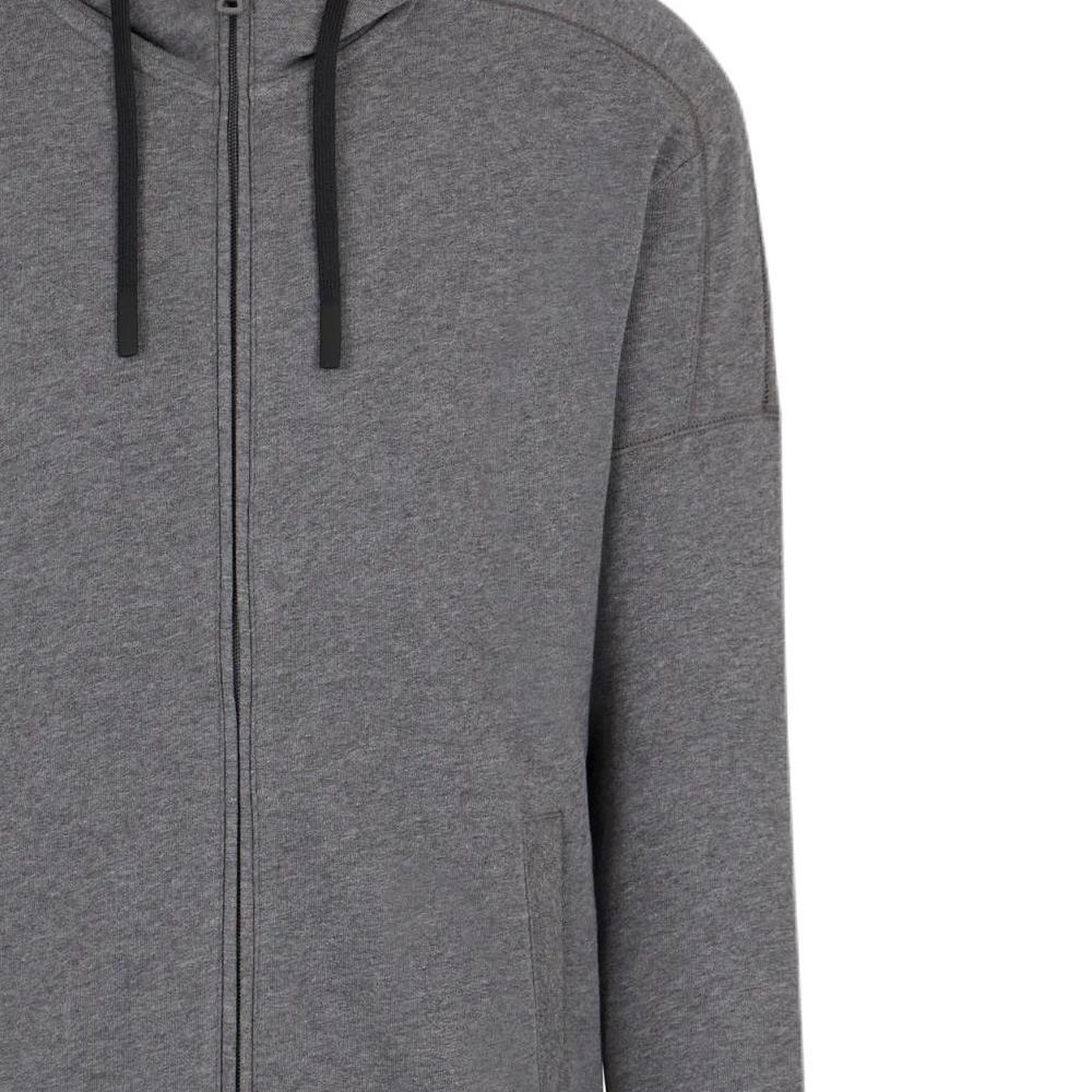 Emporio Armani Мужская толстовка с капюшоном и молнией EA7 с логотипом на ленте, длинный рукав, темно-серая 6DPM12-PJOGZ-3925