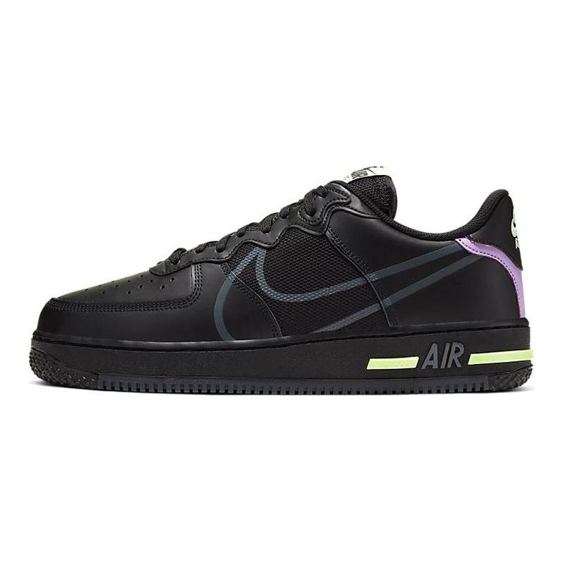 Nike Air Force 1 React Черный Фиолетовая Звезда Едва Ли Желтый CD4366-001