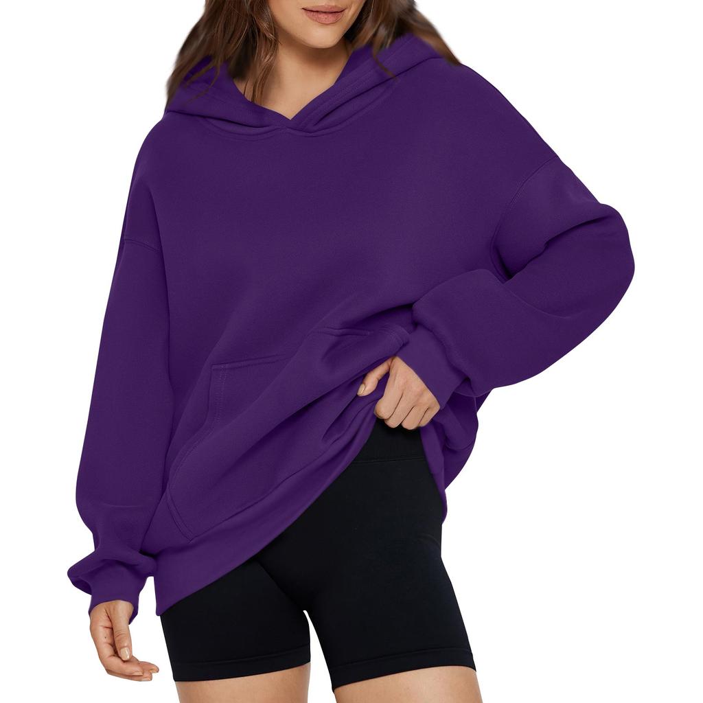 Женская мода весна и осень с капюшоном толстовка повседневный карманный топ свободный пуловер