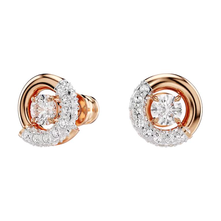 Swarovski Серьги-гвоздики Dextera с полым полузакрытым дизайном, имитация кристалла кубического циркония, женские, золотой цвет 5692258