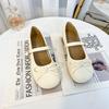 Туфли Мэри Джейн 2025 лето новые белые японские с круглым носком с неглубоким вырезом на толстом каблуке с бантом милые одинарные туфли
