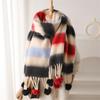 Women Cute Winter Warm Thicken Scarf Men Cashmere Imitation Scarves Fashion Girls Soft Fringed Hairball Holiday Gifts Cold Proof