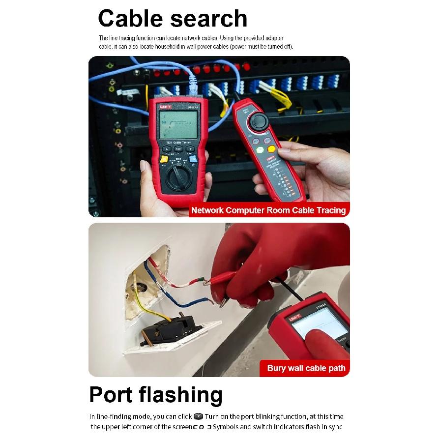 UNI-T TDR Cable Tester UT685A KIT Network Cable Locator Wire Tracker Detector LAN Tester for RJ45 RJ11 Line Finder