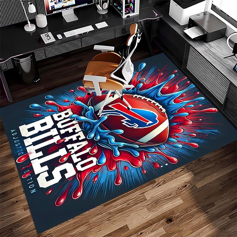 Buffalo Bill LOGO Print Area Rug - Soft, Washable Non-Slip Indoor Mat for Office Chairs, Living Room, Home Office Decorative Rug