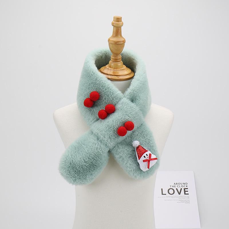 2023 Cute Cartoon Winter Scarf for Children - Korean Style, Warm Christmas Neck Warmer for Elementary School Girls & Boys