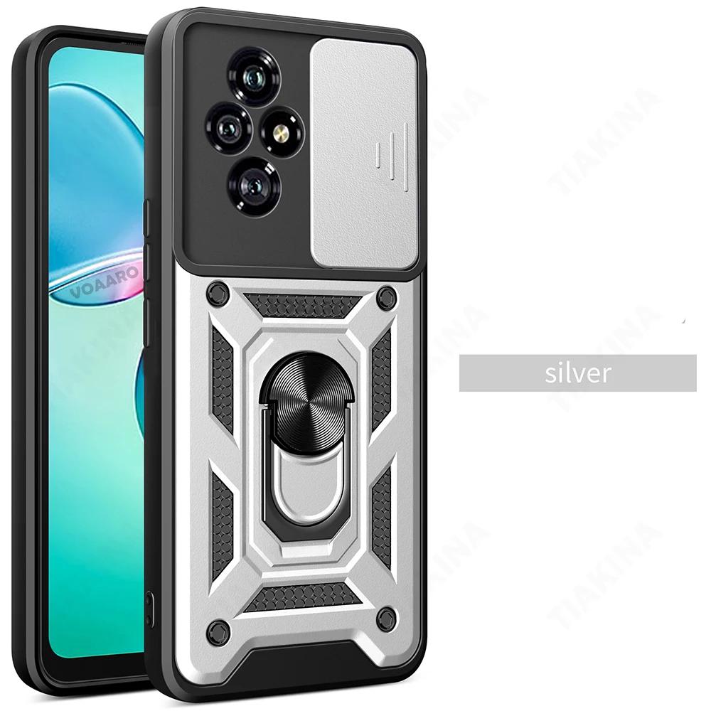 Магнитное кольцо-подставка Funda для Honor 200 Pro 5G 90 Lite X5 Plus X6A X9A Magic 5 6 Pro 5G чехол Slide Lens Armor Cover