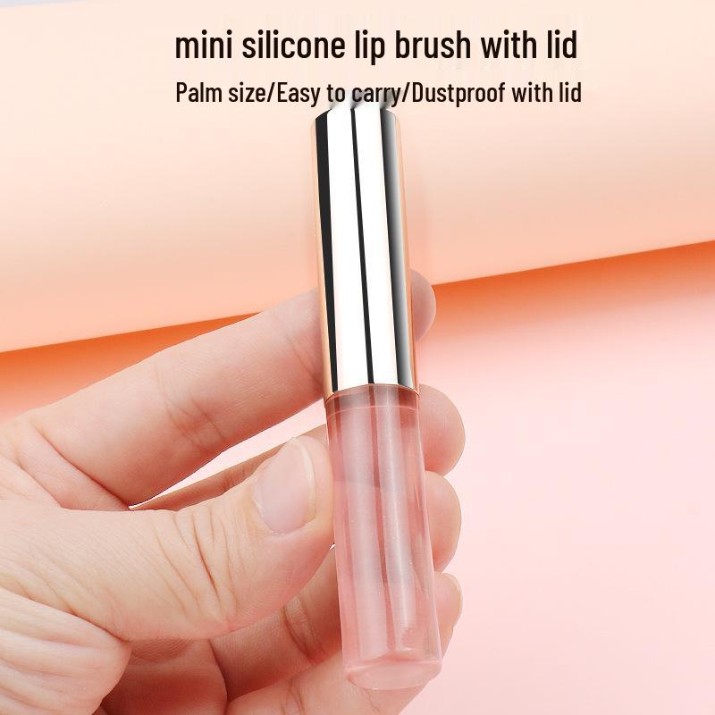 Прозрачная силиконовая кисть для губ с крышкой - Портативный инструмент для растушевки помады и бальзама