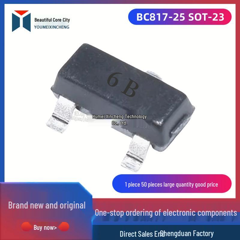New BC817-25 NPN SMD Transistor, 45V/500mA, SOT-23, 6B Screen Print