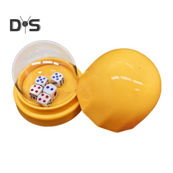 1 Set Dice Cup with Clear Cover Base 5 Dot Dice Manual Shaker Cup Adults Family Night Bar Party Gambling Drinking Board Game Casino Equipment