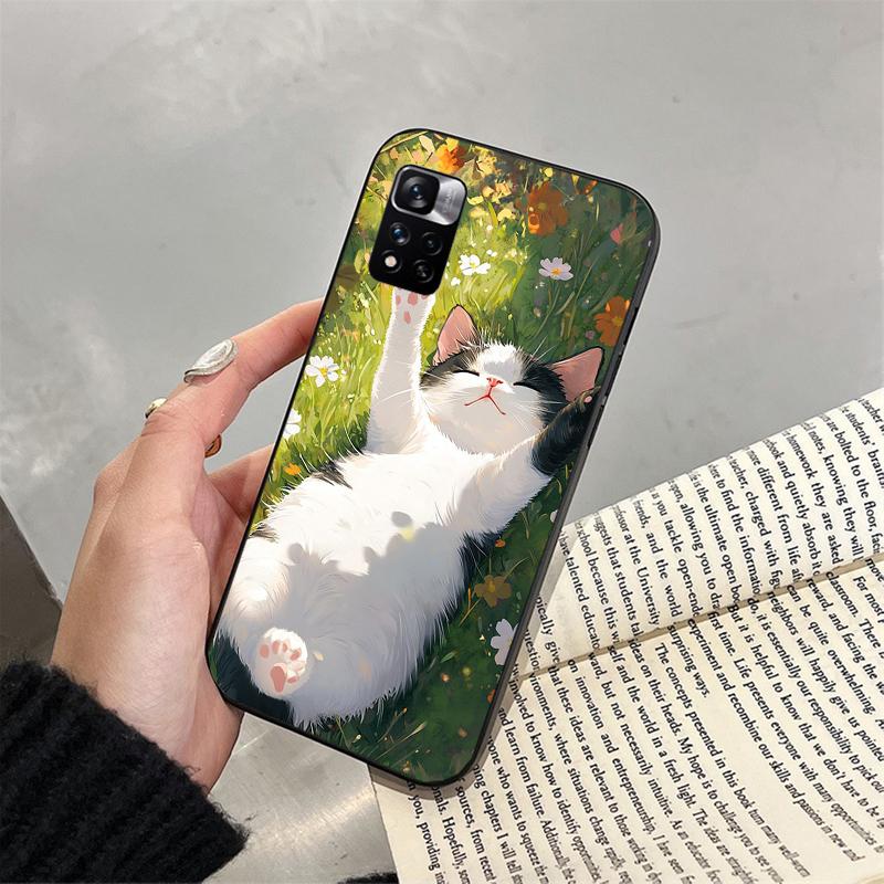 Милый чехол для телефона с кошкой для Xiaomi Redmi note 13 12 Pro 11S 11 10 Pro 10S 12S Redmi 13 14C 10 13C
