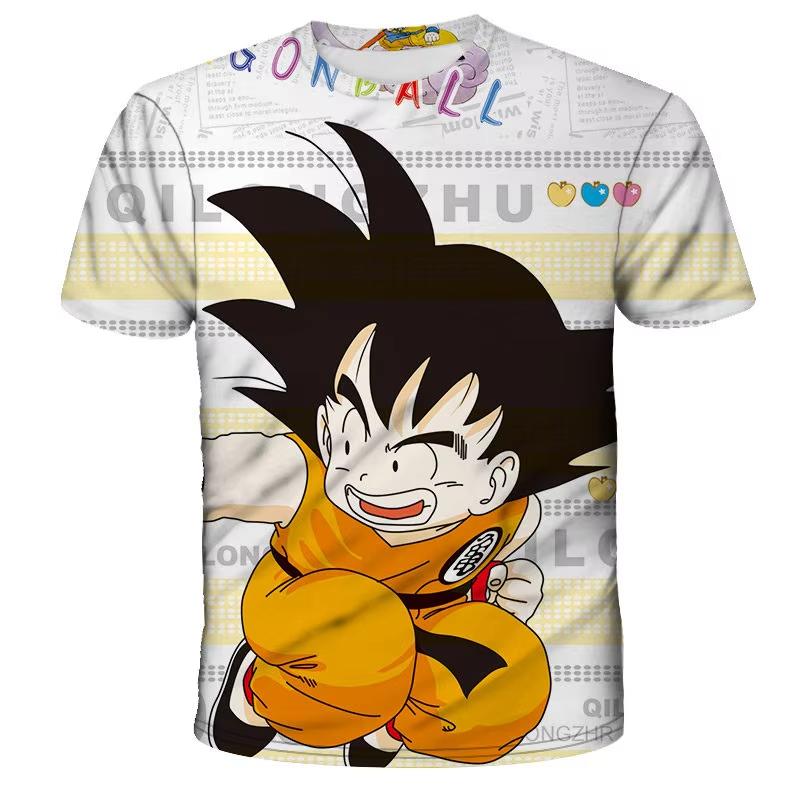 Летняя футболка Dragon Ball 2026 для детей, топ, футболка, аниме-фигурки, Сон Гоку