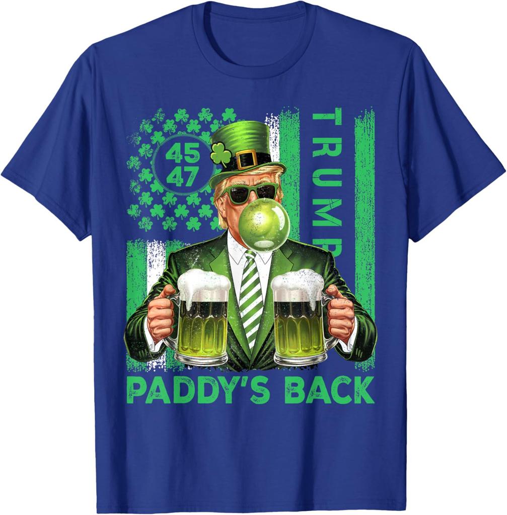 Funny Trump Paddy's Back 45 47 St Patricks Day USA Unisex T-Shirt