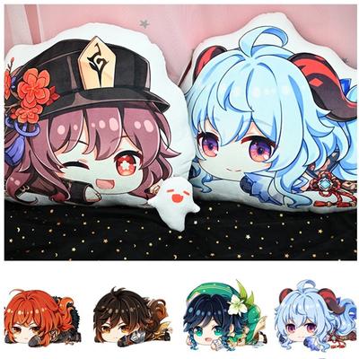Игровая плюшевая подушка-кукла Lumine Diluc Kawaii с героями мультфильмов Ху Тао Чжун Ли Барбатос, аксессуары для косплея