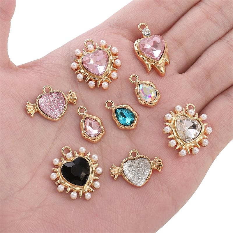 Подвеска из алмазного сплава в форме сердца, звезды и луны, ожерелье, браслет, серьги, аксессуары для ювелирных изделий своими руками