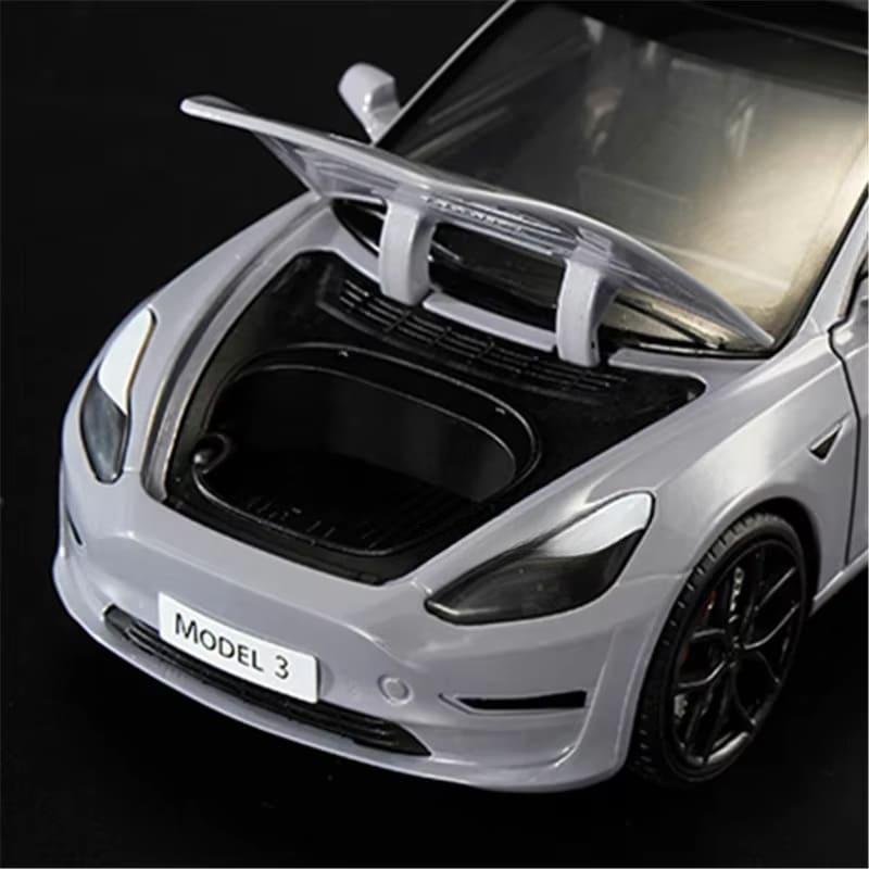 Новая симуляция 1:24 игрушечных модели автомобиля Tesla, литой под давлением металлический сплав, модель транспортного средства со звуком и светом, детская игрушка для мальчиков, модная подарочная коллекция украшений