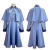 Женский Синий Набор: Платье с Накидкой и Шляпой Костюм для Ролевых Игр