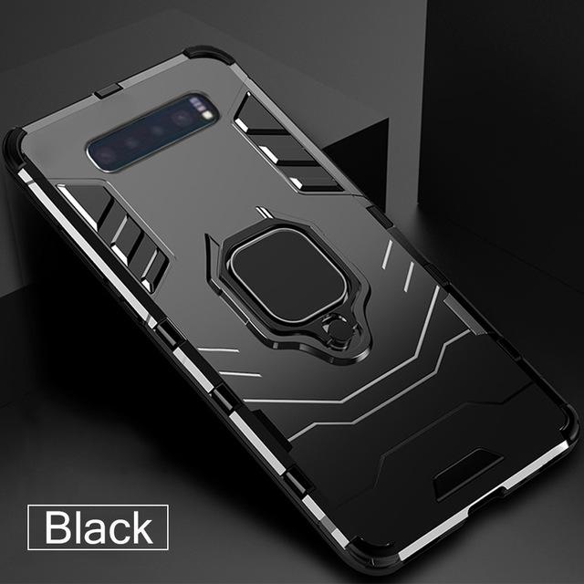 KEYSION Чехол для телефона для Samsung S10 S9 S8 Plus, чехол с магнитным кольцом, ПК + ТПУ, противоударная задняя крышка