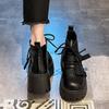 Fashion Fashion Motorcycle Women's Boots 2024 Autumn and Winter New Versatile Thick Sole Increase Design Sense Motorcycle Short Boots
