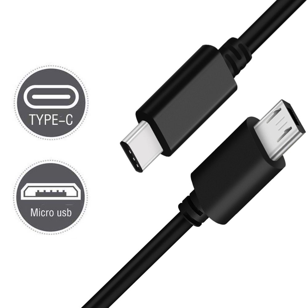 Android Phone Charging Cord Male to Male Data Cable USB-C to Micro USB USB 3.1 Type-C OTG Adapter