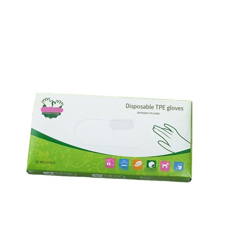 1PC Disposable Gloves Thickened Boxed, Transparent Film Gloves TPE Gloves Catering Takeaway Housework Hand Film