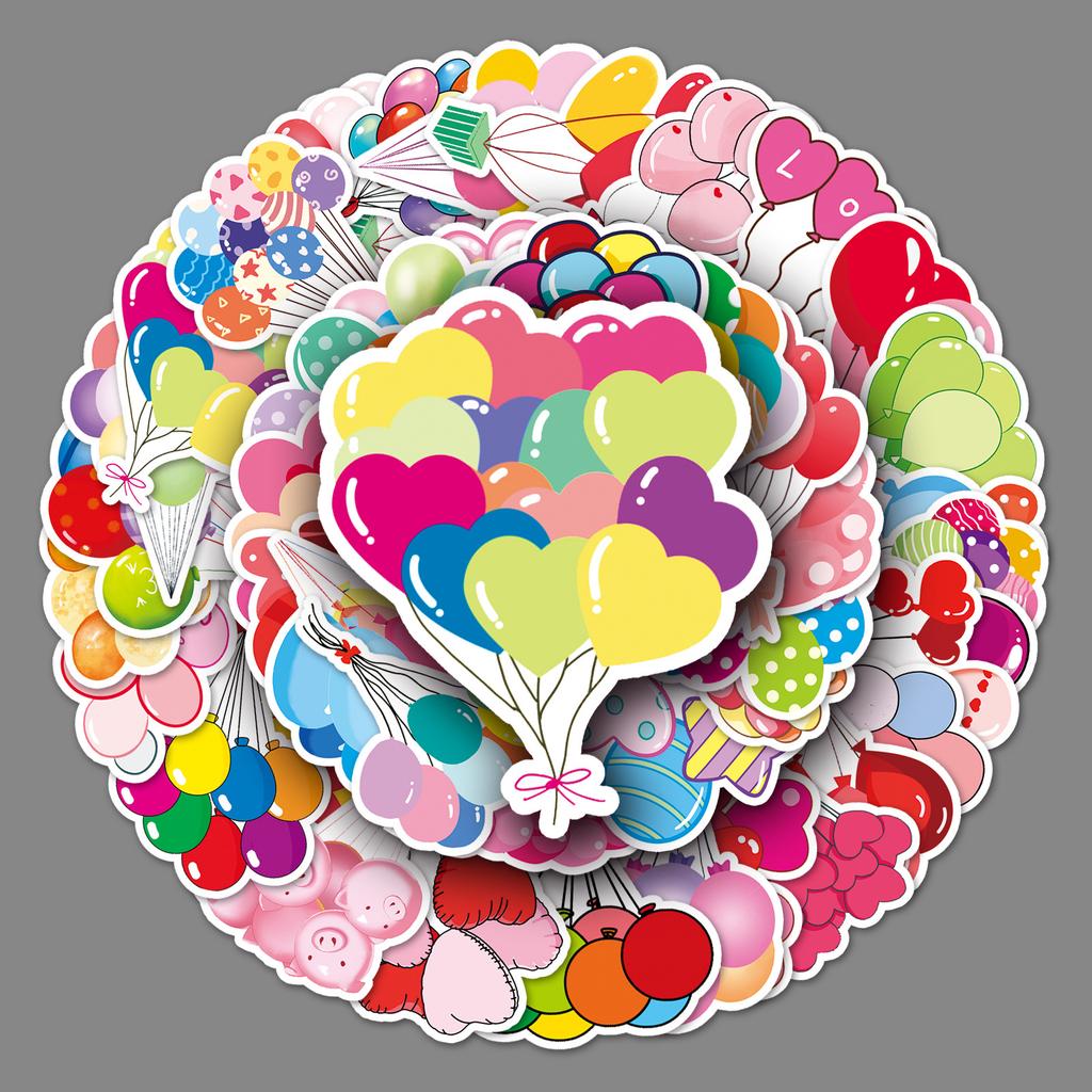 50 Balloon Bouquet Doodle Personality Cartoon Small Fresh Guka DIY Water Cup Suitcase Sticker Waterproof