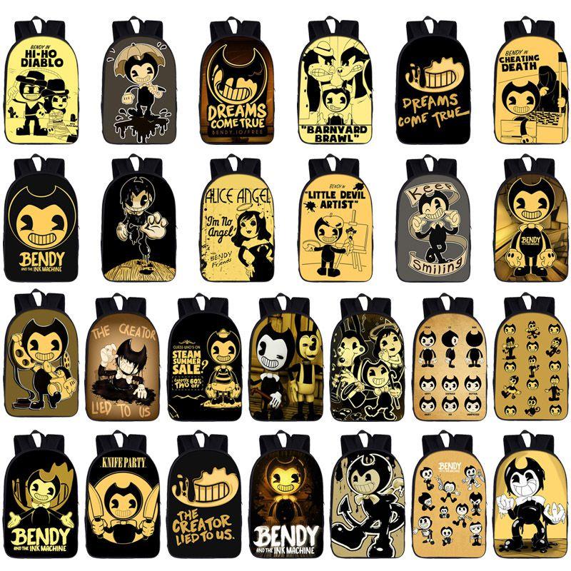 Large Bendy And The Ink Machine Backpack For Students Fashionable And Functional!