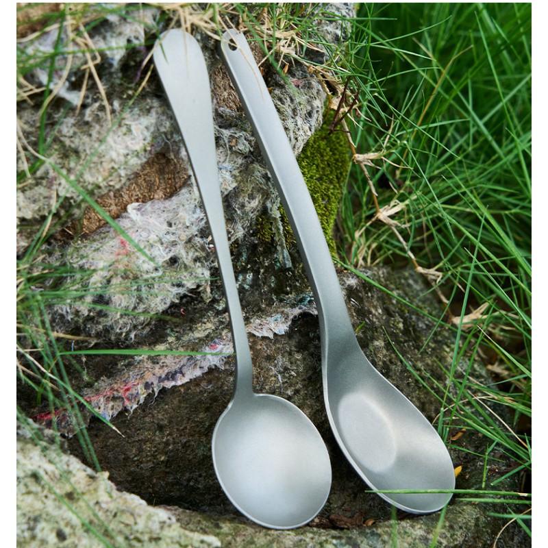 Pure Titanium Spoon Eating Soup Camping Outdoor Picnic Lightweight Eco-Friendly Tableware