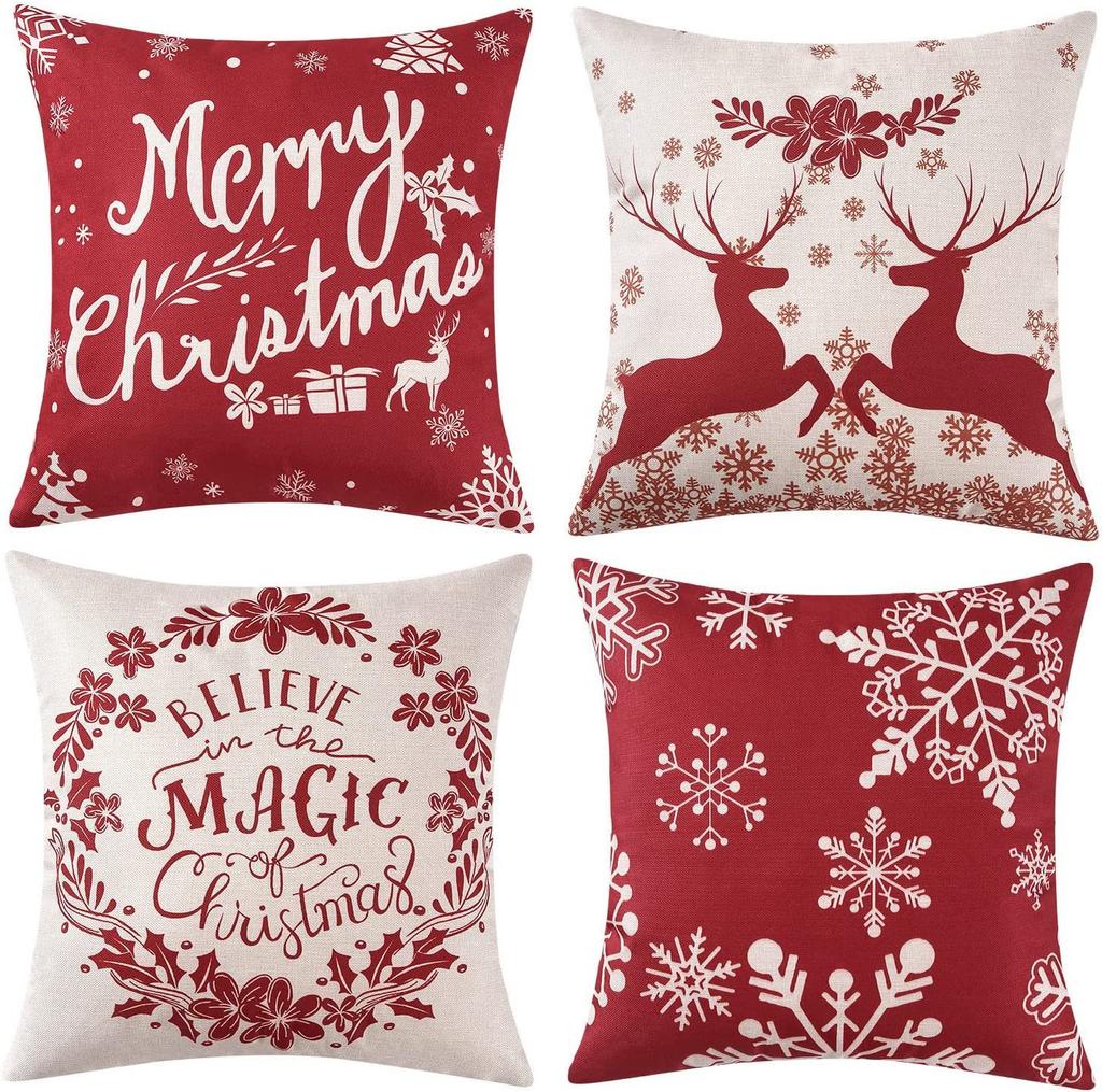 New Christmas Pillowcase Bedroom Sofa Decoration Cushion Bed Backrest Festive Decoration